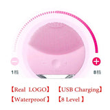Silicone Facial Cleansing Brush USB Rechargeable Waterproof 8 Speed